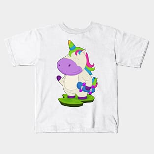 Unicorn Skater Skateboard Sports Kids T-Shirt